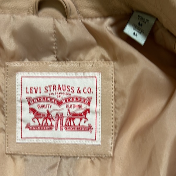 Tan faux leather jacket - Levi - Picture 2 of 5
